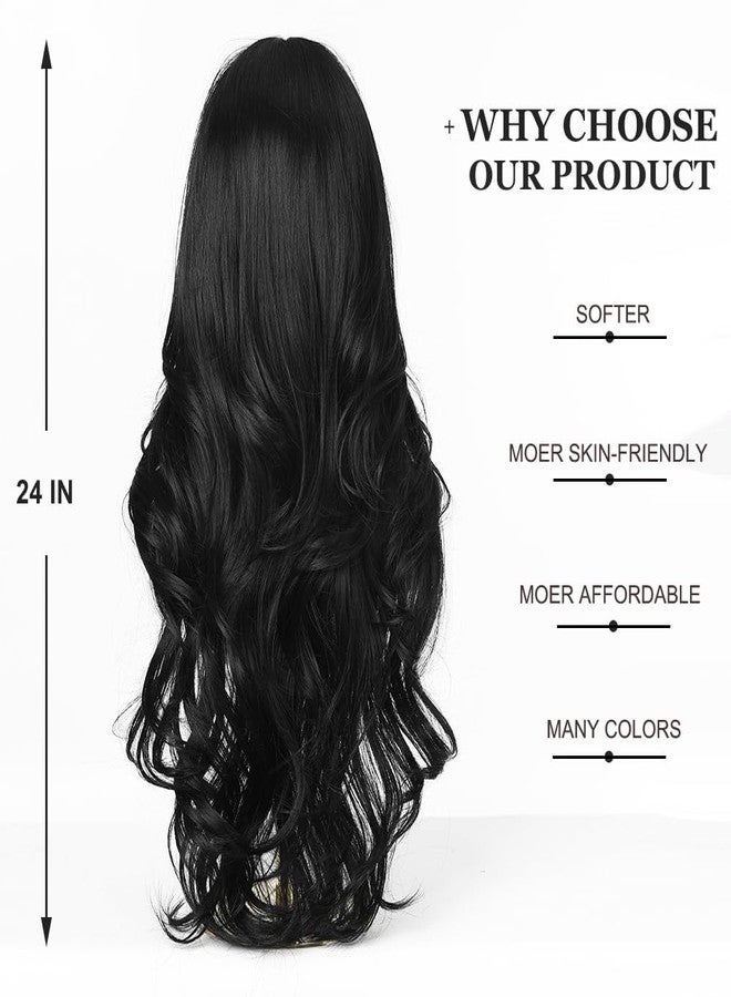 اسمي شعر مستعار أسود طويل مموج من إسمي للنساء مع غرة، شعر صناعي طبيعي للاستخدام اليومي والحفلات - Image 4